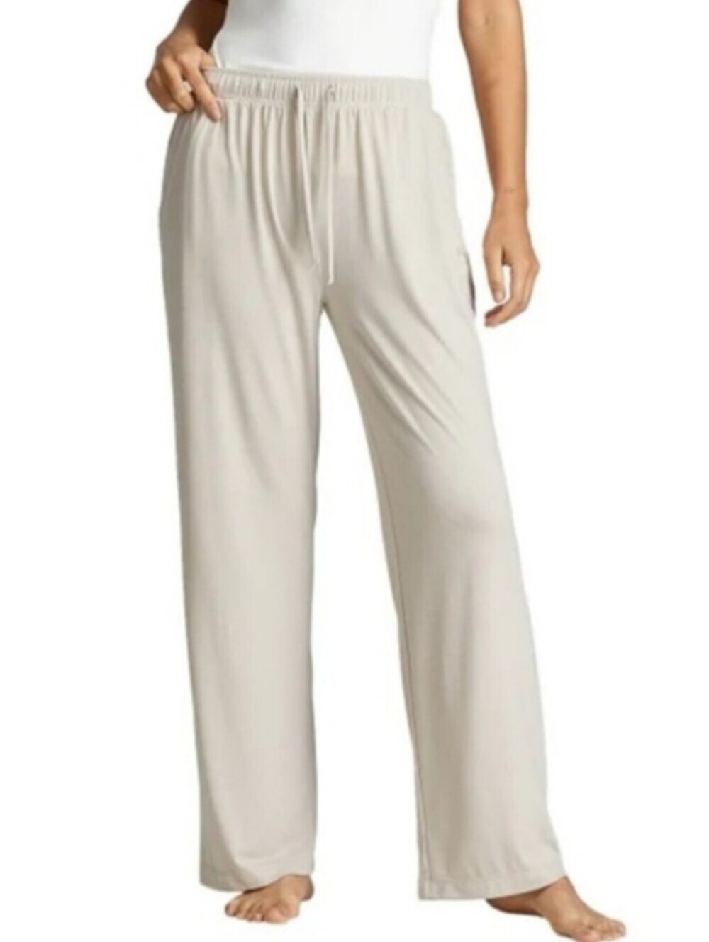 Natori Lounge Pants Size Small Beige PJ Pants Casual Neutral Relaxed Flowy Light